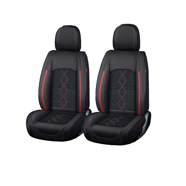 Huse scaune premium 5 locuri Deluxe piele ecologică perforată - negru - albastru închis