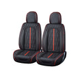 Huse scaune premium 5 locuri Deluxe piele ecologică perforată - negru - rosu
