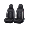 Huse scaune auto premium 5 locuri Deluxe piele ecologică perforată și textil - negru - alb