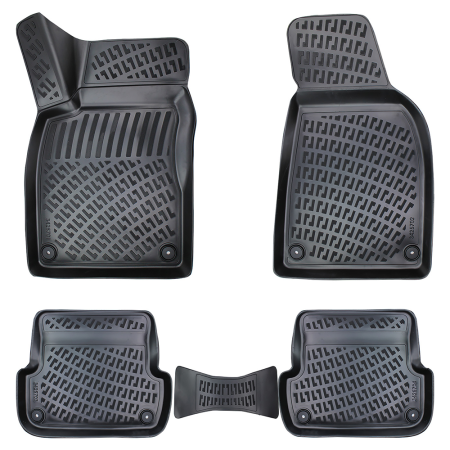 Covorase auto cauciuc tip tava cu bordura 3 cm - pentru Audi A4 B7 (8E) 2004-2008, antiderapante