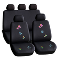 Set Huse Auto Universale Carguard - Model cu Fluturasi, Negru, 9 Piese