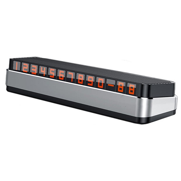 Suport Numar de Telefon pentru Parcare Auto Suport pentru Numarul de telefon, Pop-Up pentru Ascundere, Banda Adeziva Inclusa, 150 x 52 x 60 mm, Cifre Rosii